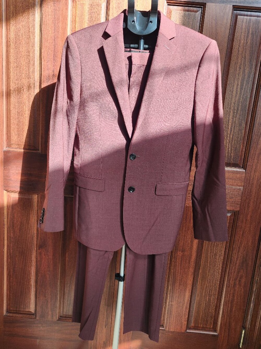 Mens Express Burgundy Modern Tech Extra Slim Suit